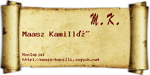 Maasz Kamilló névjegykártya